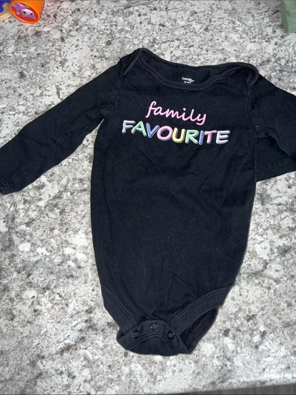 George Black Long-Sleeve One-Piece with Multicolor "family FAVOURITE"